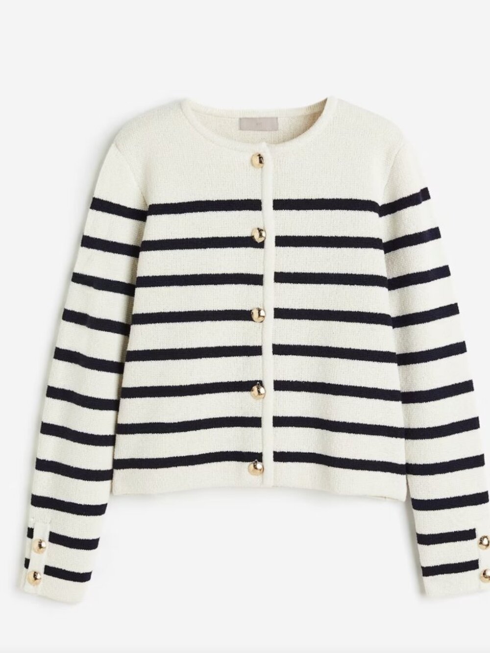 H&M Striped Cardigan Sweater Knit Size Small NWT Nautical Old Money